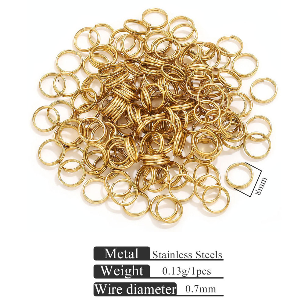 1000 pcs/bag Stainless Steel Mini Keychain Double-Layer DIY Accessory
