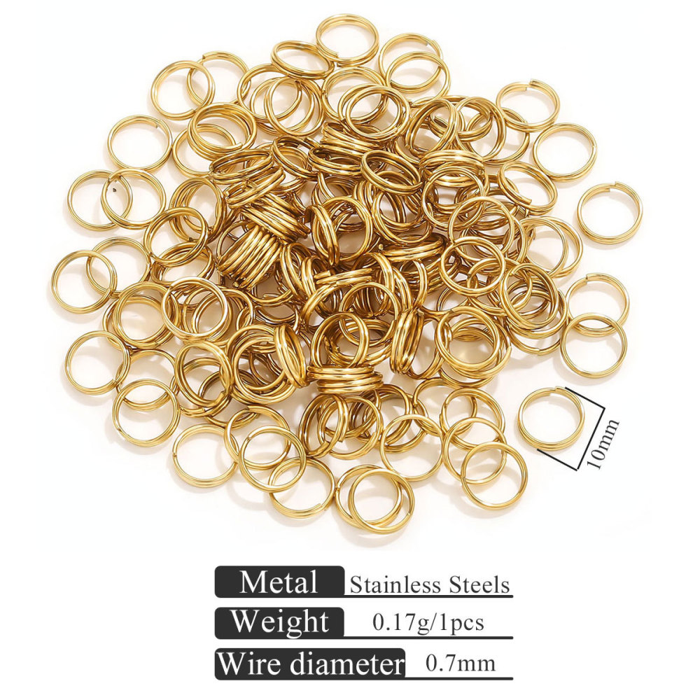 1000 pcs/bag Stainless Steel Mini Keychain Double-Layer DIY Accessory