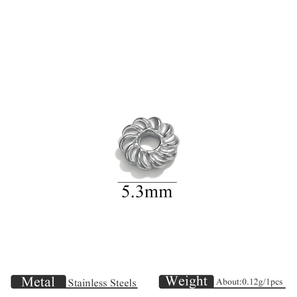 100 pcs/bag Stainless Steel 3D Bead Receptacle Spacers DIY Accessories