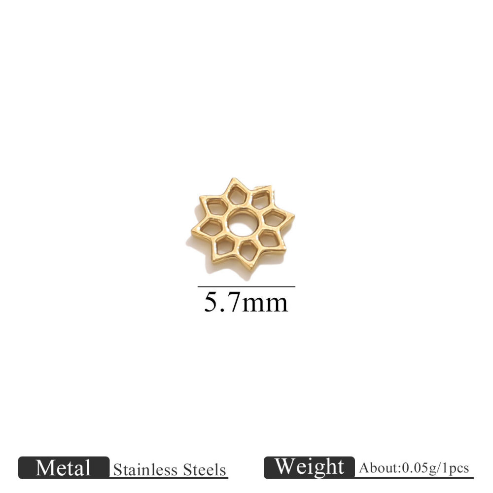 100 pcs/bag Stainless Steel 3D Bead Receptacle Spacers DIY Accessories