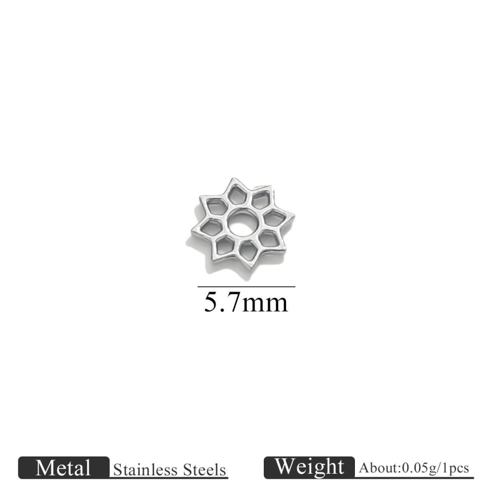 100 pcs/bag Stainless Steel 3D Bead Receptacle Spacers DIY Accessories
