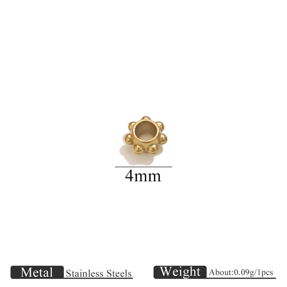 100 pcs/bag Stainless Steel 3D Bead Receptacle Spacers DIY Accessories