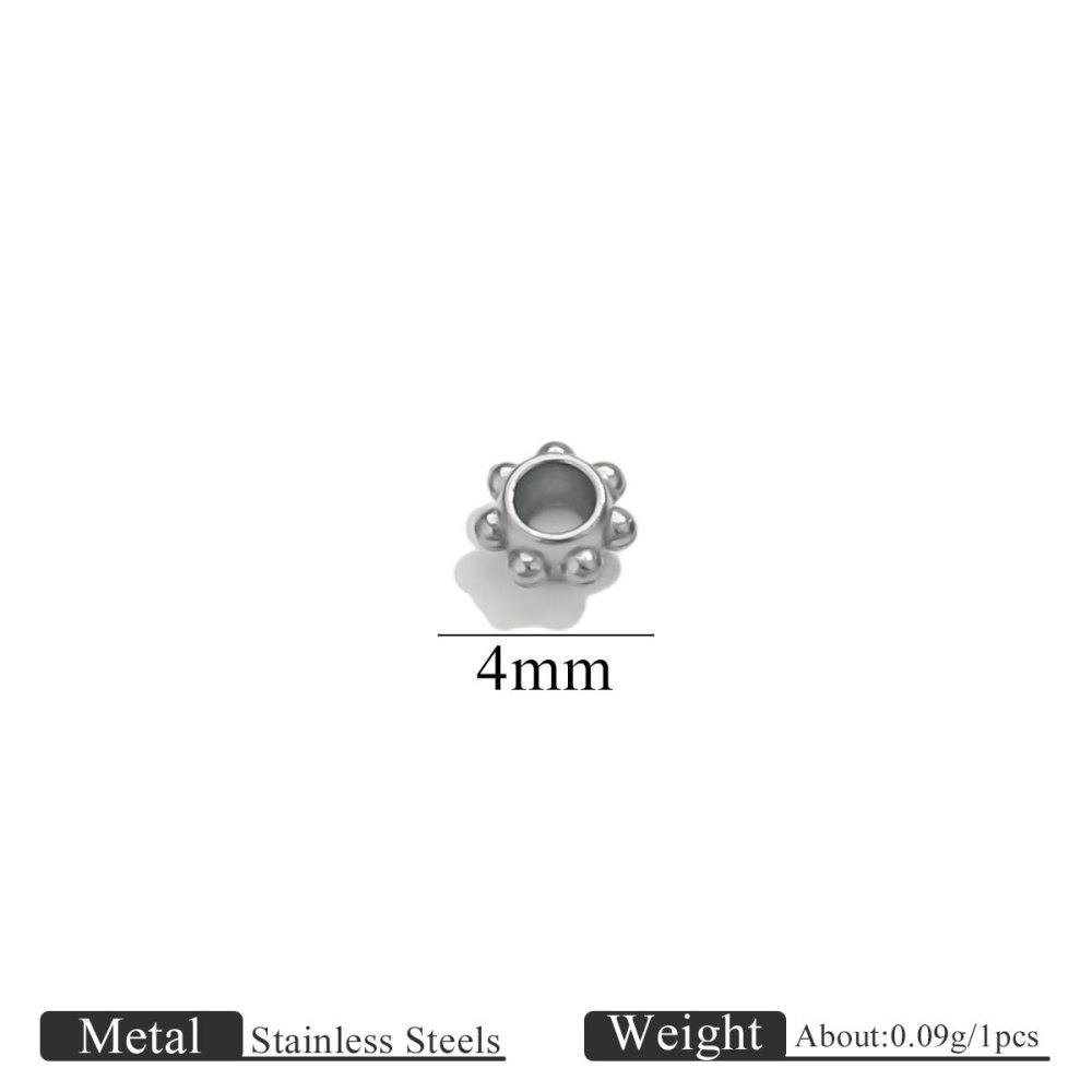 100 pcs/bag Stainless Steel 3D Bead Receptacle Spacers DIY Accessories