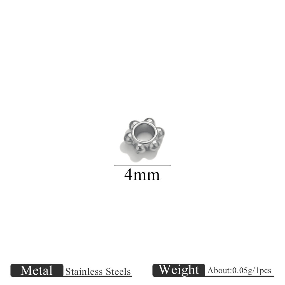 100 pcs/bag Stainless Steel 3D Bead Receptacle Spacers DIY Accessories