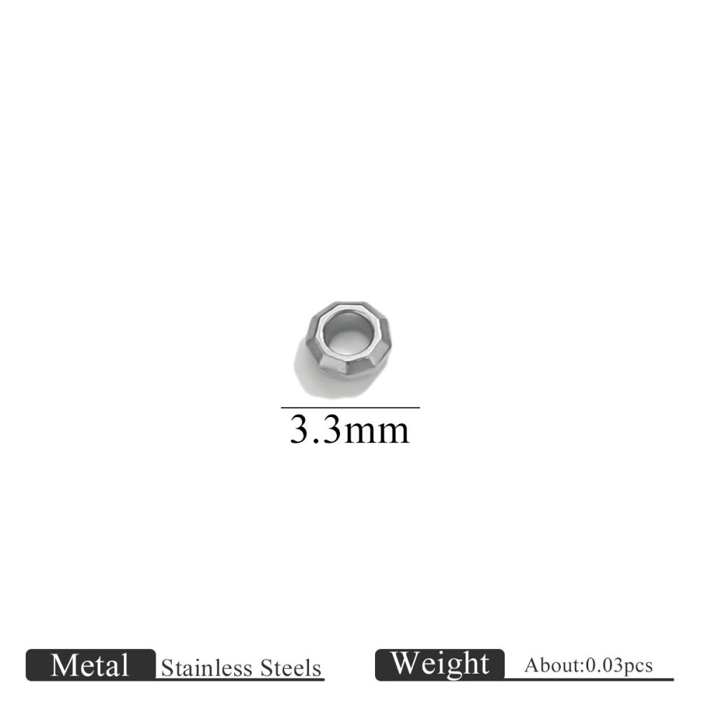 100 pcs/bag Stainless Steel 3D Bead Receptacle Spacers DIY Accessories