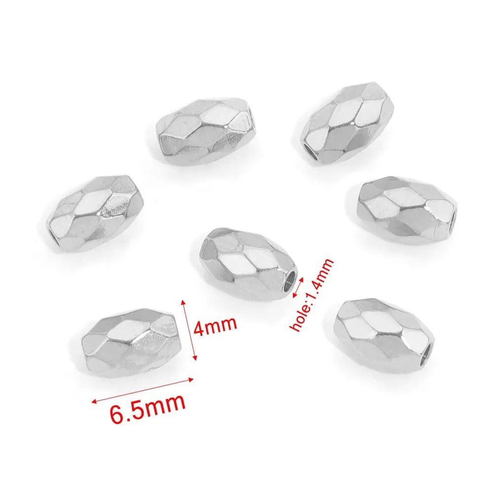 100 pcs/bag Stainless Steel Faceted Beads, Spacers, DIY Accessories