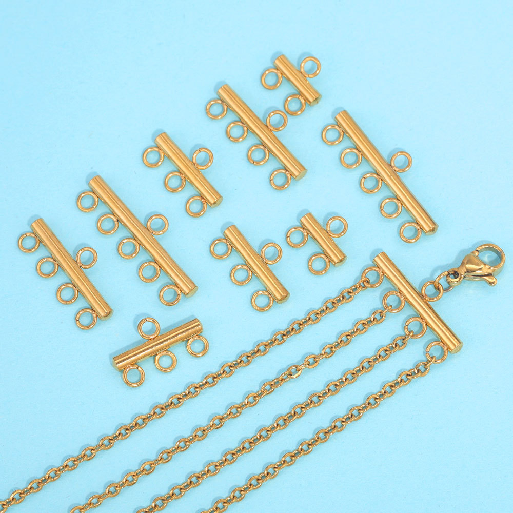 50 pcs/bag Stainless Steel Multi-hole Connector Pendant DIY Accessory