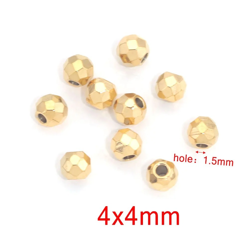 100 pcs/bag Stainless Steel Faceted Beads, Spacers, DIY Accessories