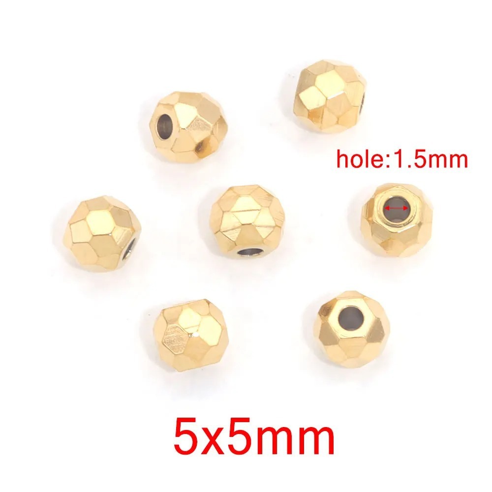 100 pcs/bag Stainless Steel Faceted Beads, Spacers, DIY Accessories