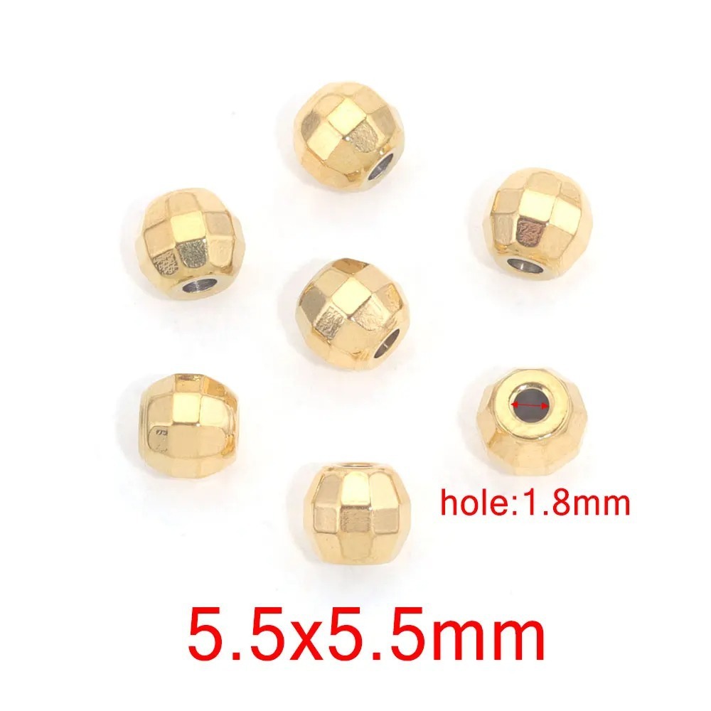 100 pcs/bag Stainless Steel Faceted Beads, Spacers, DIY Accessories