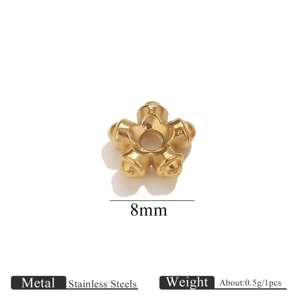 100 pcs/bag Stainless Steel 3D Bead Receptacle Spacers DIY Accessories