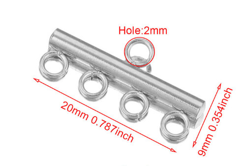 50 pcs/bag Stainless Steel Multi-hole Connector Pendant DIY Accessory