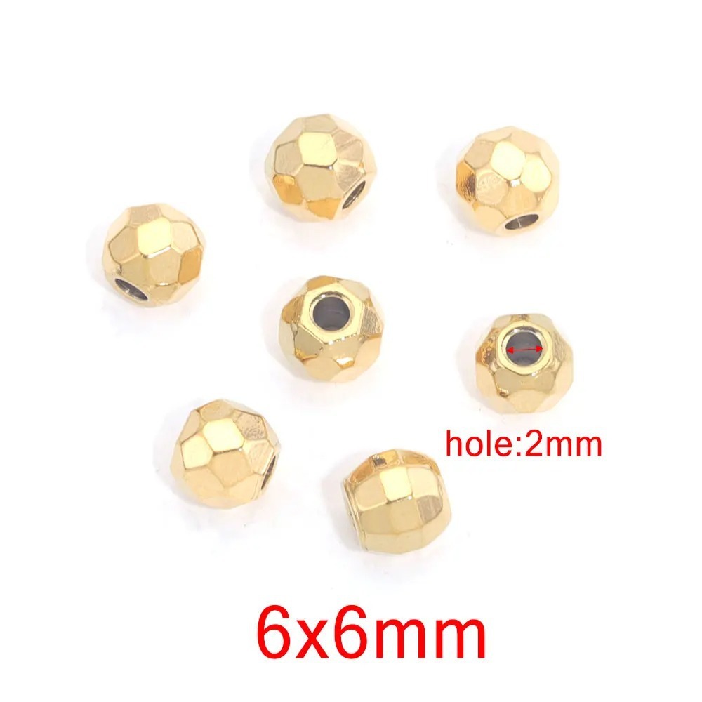 100 pcs/bag Stainless Steel Faceted Beads, Spacers, DIY Accessories