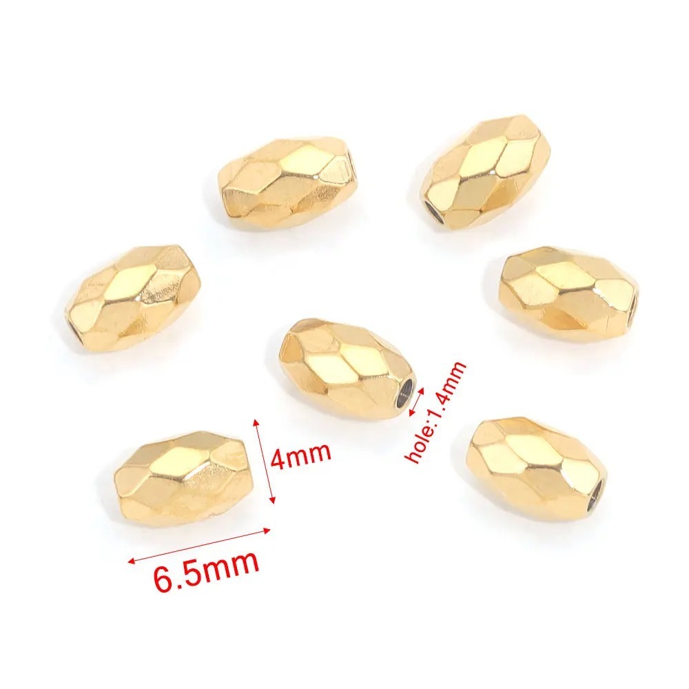 100 pcs/bag Stainless Steel Faceted Beads, Spacers, DIY Accessories