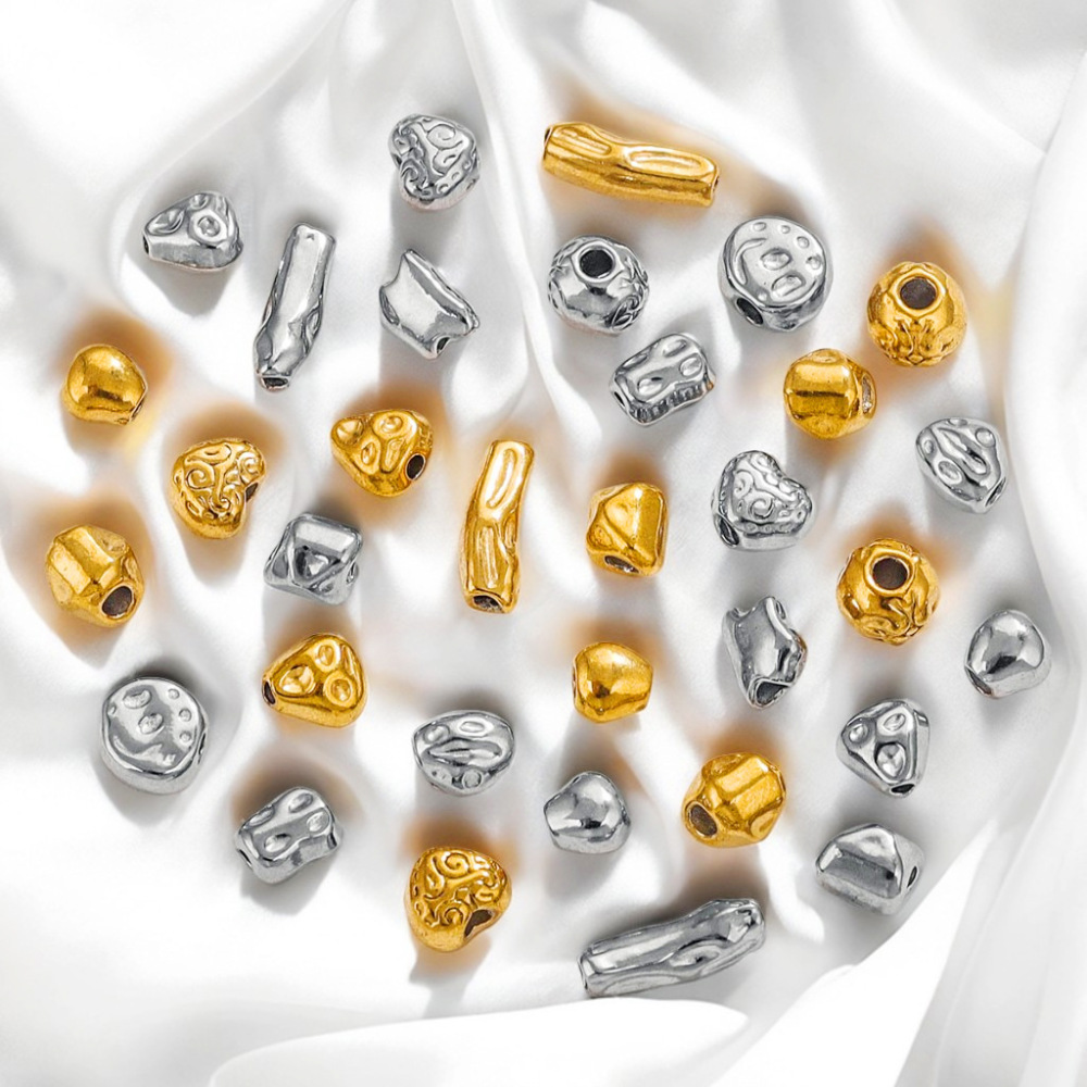 100 pcs/bag Stainless Steel Baroque Spacer Beads DIY Accessories