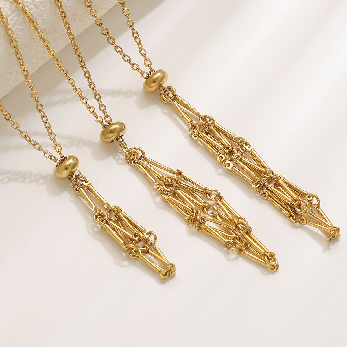 5 pcs/bag Stainless Steel Bamboo Net Necklace DIY Accessory