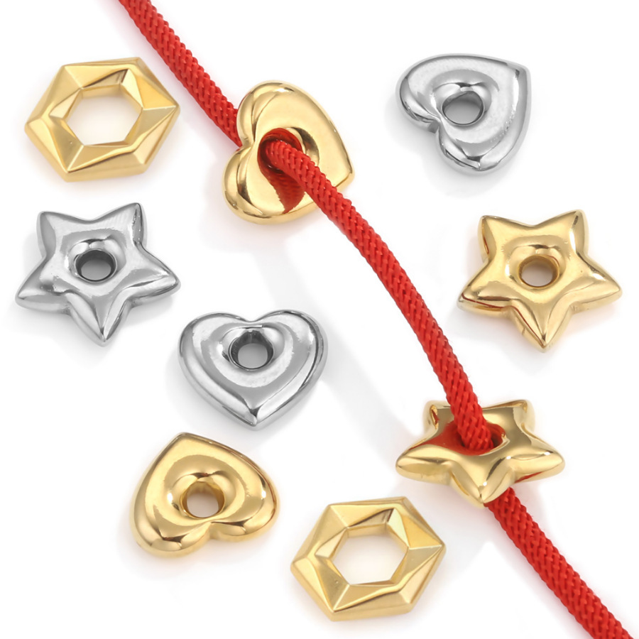 20 pcs/bag Stainless Steel Divider Beads in Various Shapes, DIY Accessories