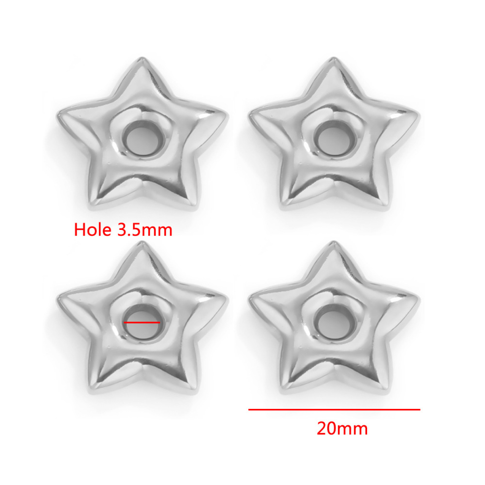 20 pcs/bag Stainless Steel Divider Beads in Various Shapes, DIY Accessories