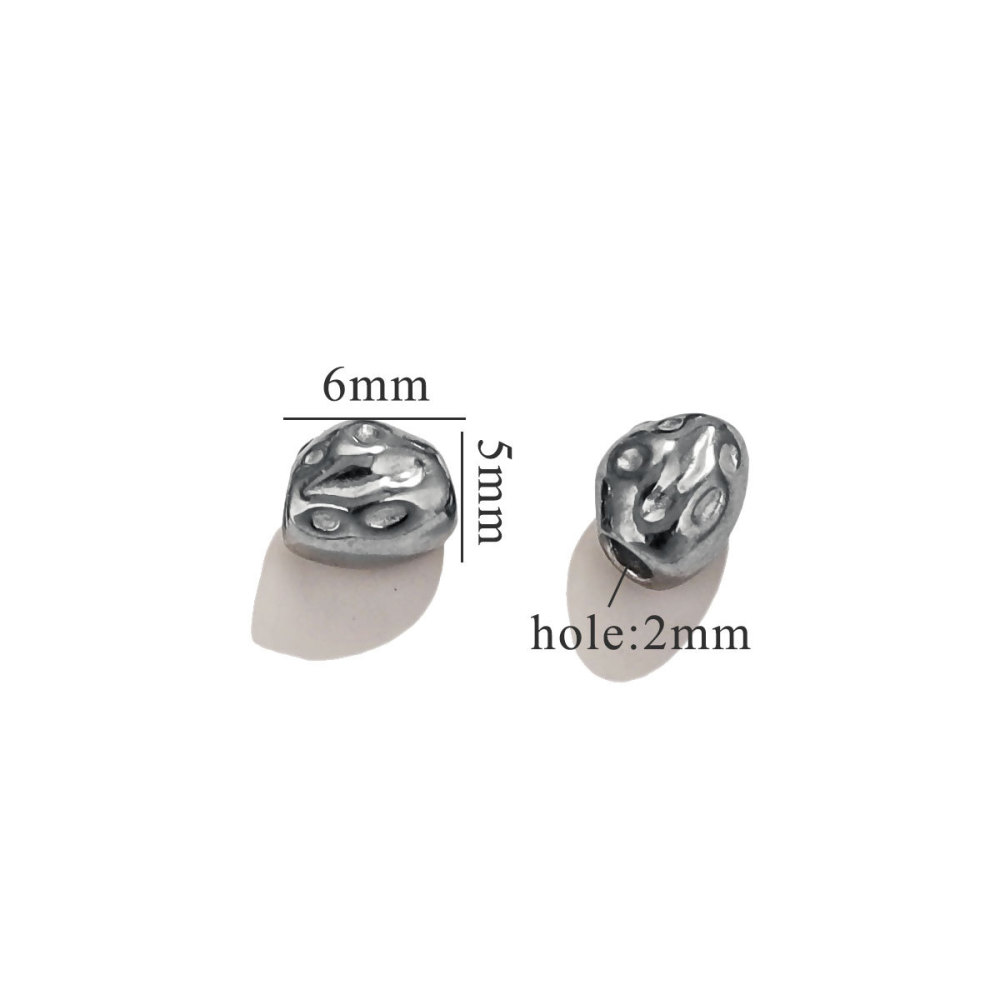 100 pcs/bag Stainless Steel Baroque Spacer Beads DIY Accessories
