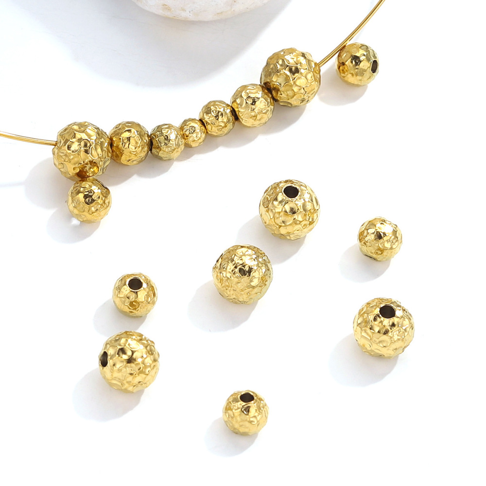 50 pcs/bag Stainless Steel Textured Tube Beads DIY Accessories