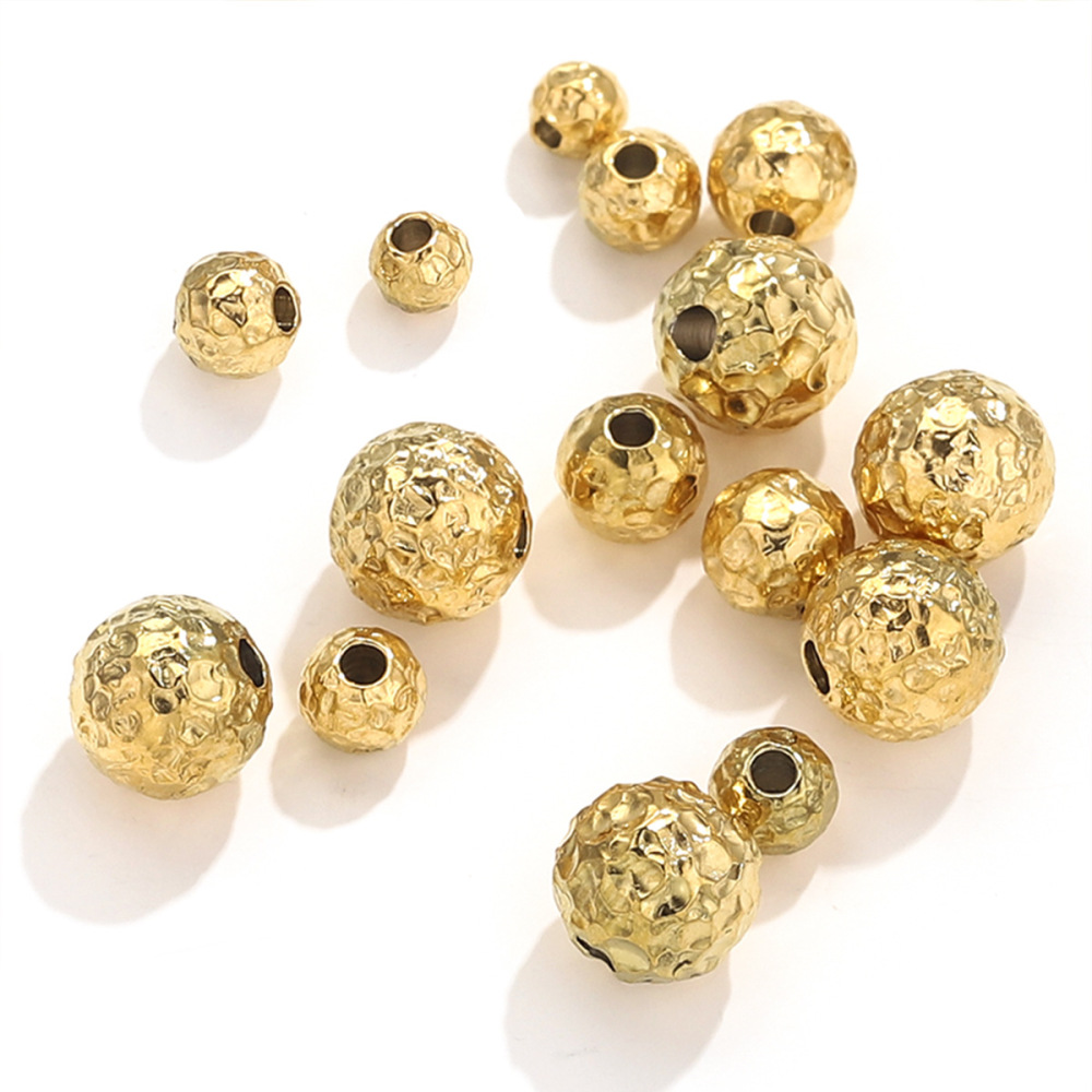 50 pcs/bag Stainless Steel Textured Tube Beads DIY Accessories