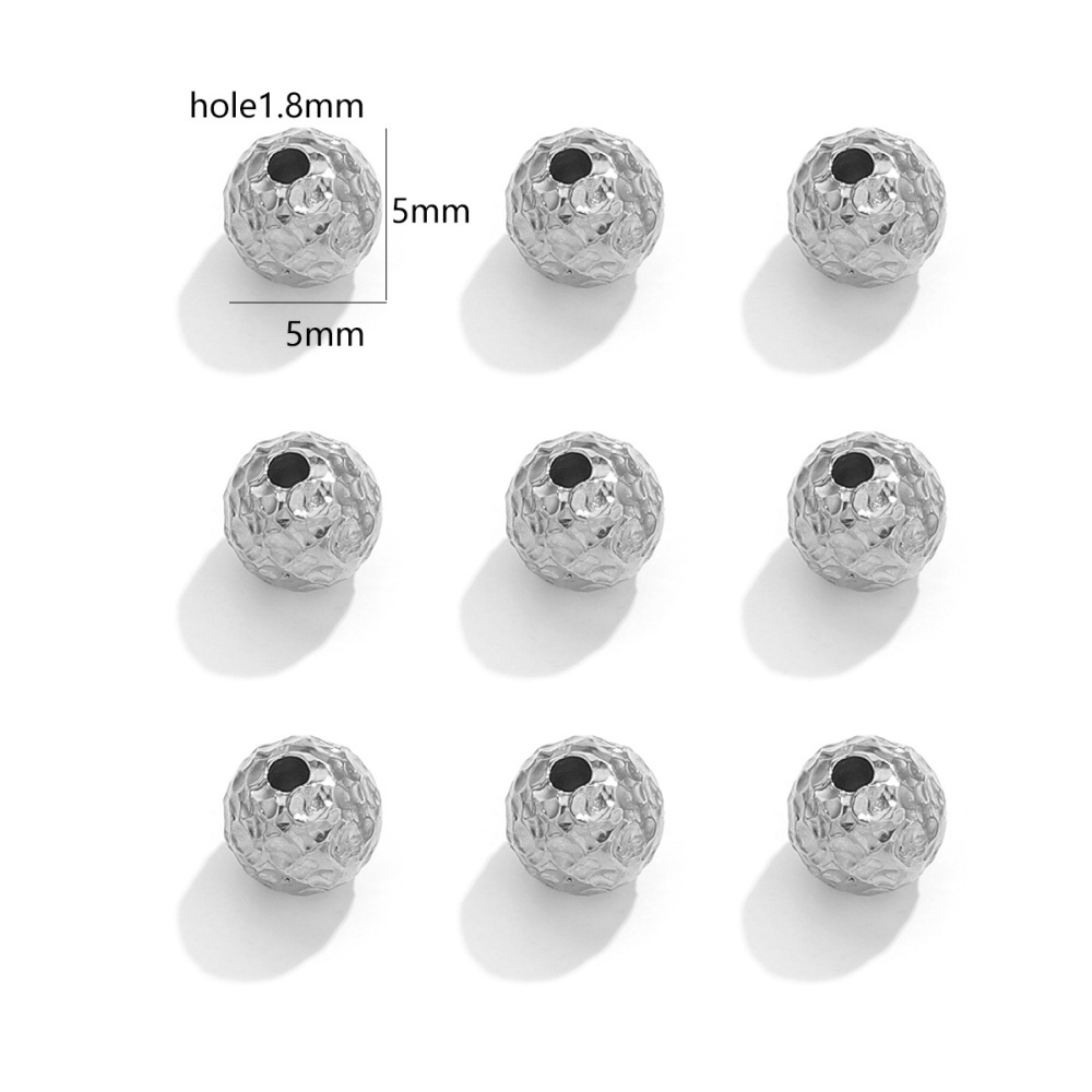 50 pcs/bag Stainless Steel Textured Tube Beads DIY Accessories