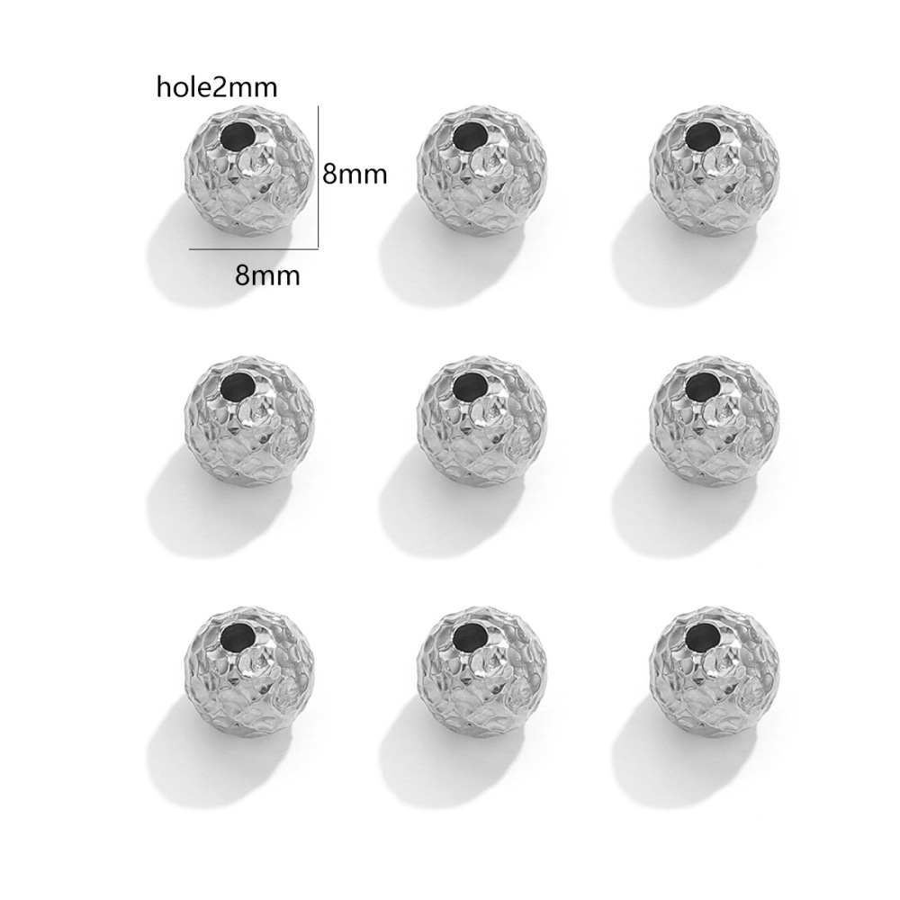 50 pcs/bag Stainless Steel Textured Tube Beads DIY Accessories