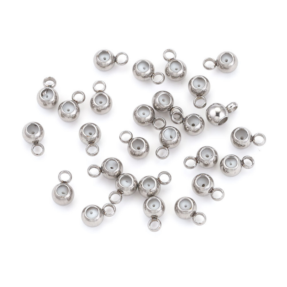 40 pcs/bag Stainless Steel Bracelet and Necklace Positioning Beads DIY Accessories