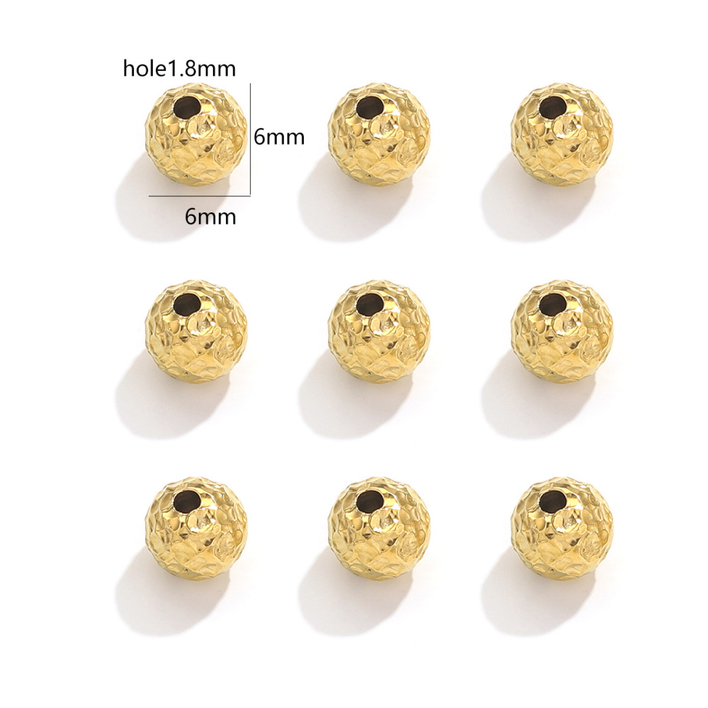 50 pcs/bag Stainless Steel Textured Tube Beads DIY Accessories