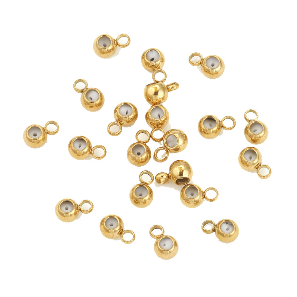 40 pcs/bag Stainless Steel Bracelet and Necklace Positioning Beads DIY Accessories
