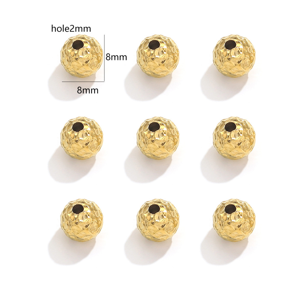 50 pcs/bag Stainless Steel Textured Tube Beads DIY Accessories