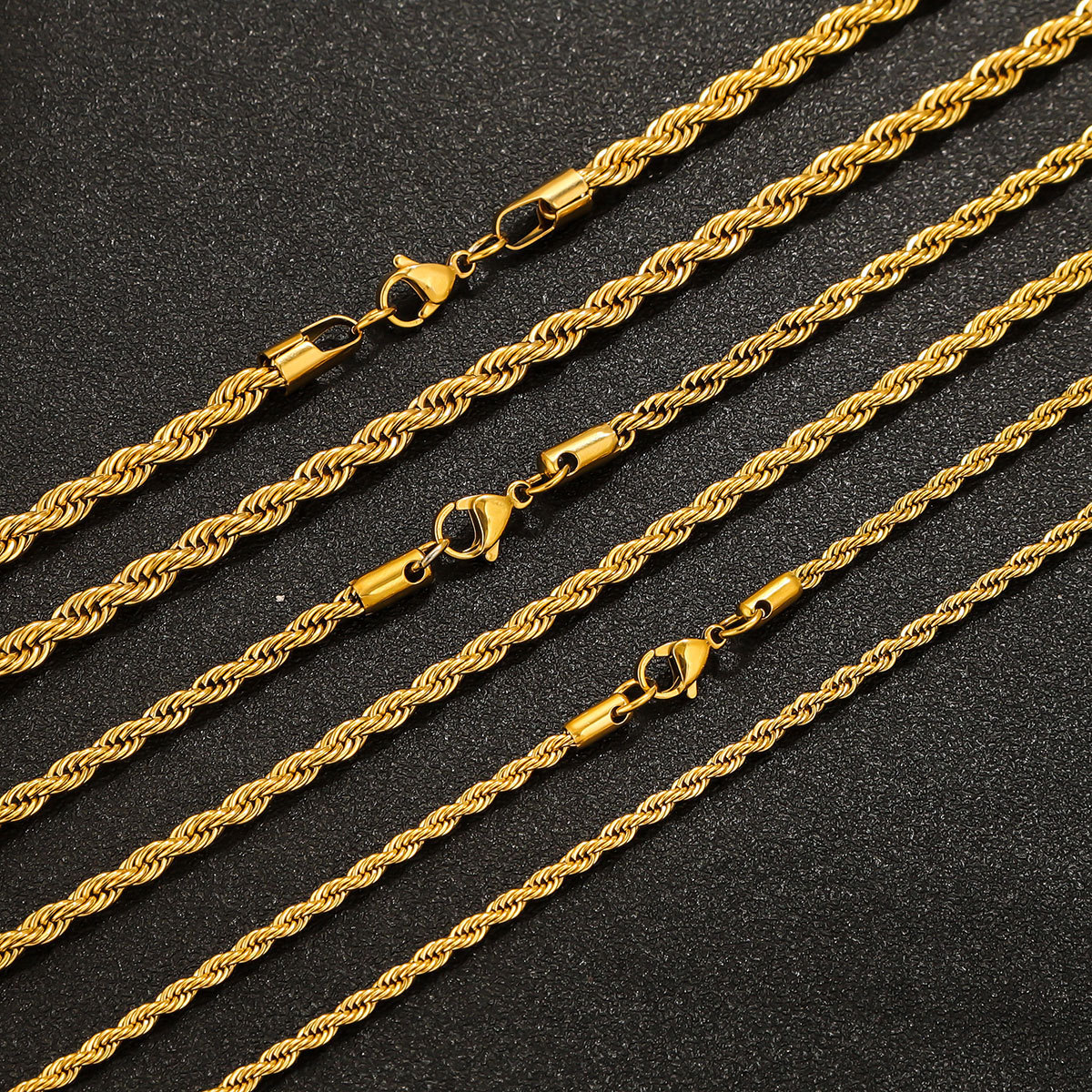 10 pcs/bag Stainless Steel Twisted Necklace Chains, DIY Accessories