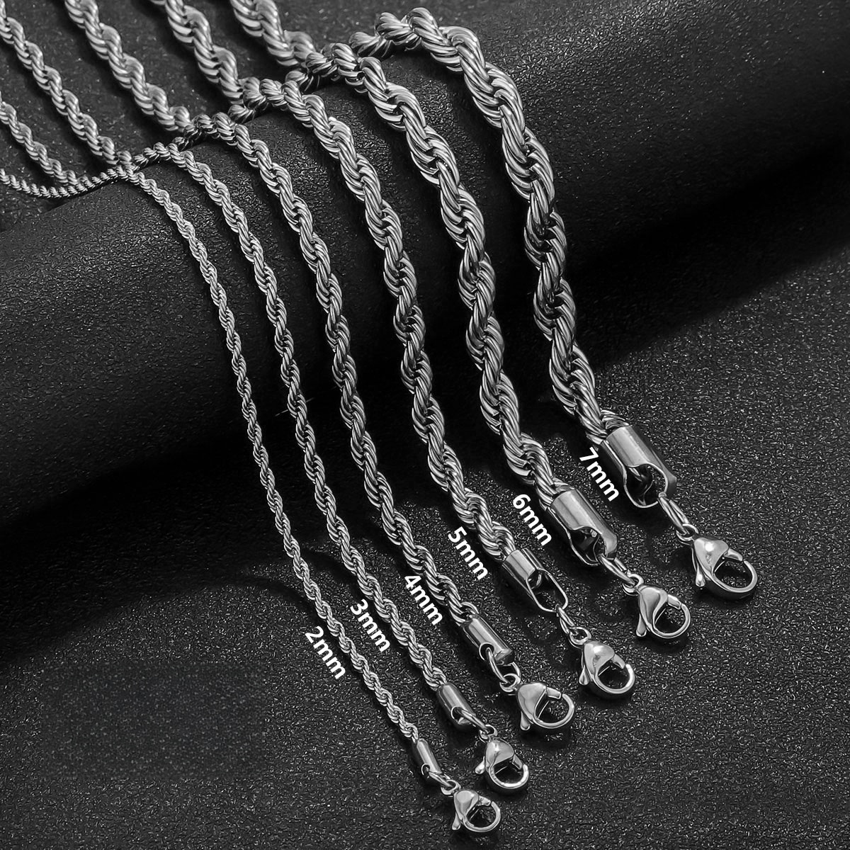 10 pcs/bag Stainless Steel Twisted Necklace Chains, DIY Accessories