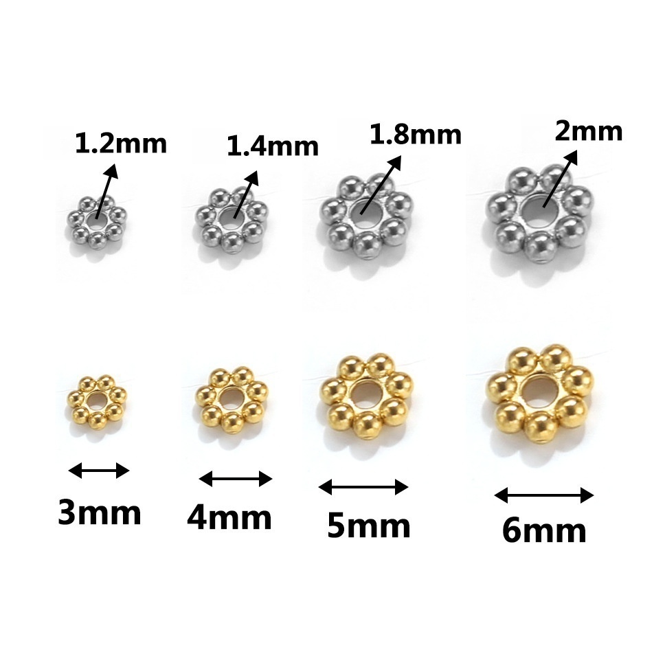 100 pcs/bag Stainless Steel Snowflake Spacers DIY Accessories