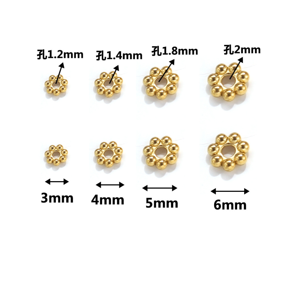 100 pcs/bag Stainless Steel Snowflake Spacers DIY Accessories