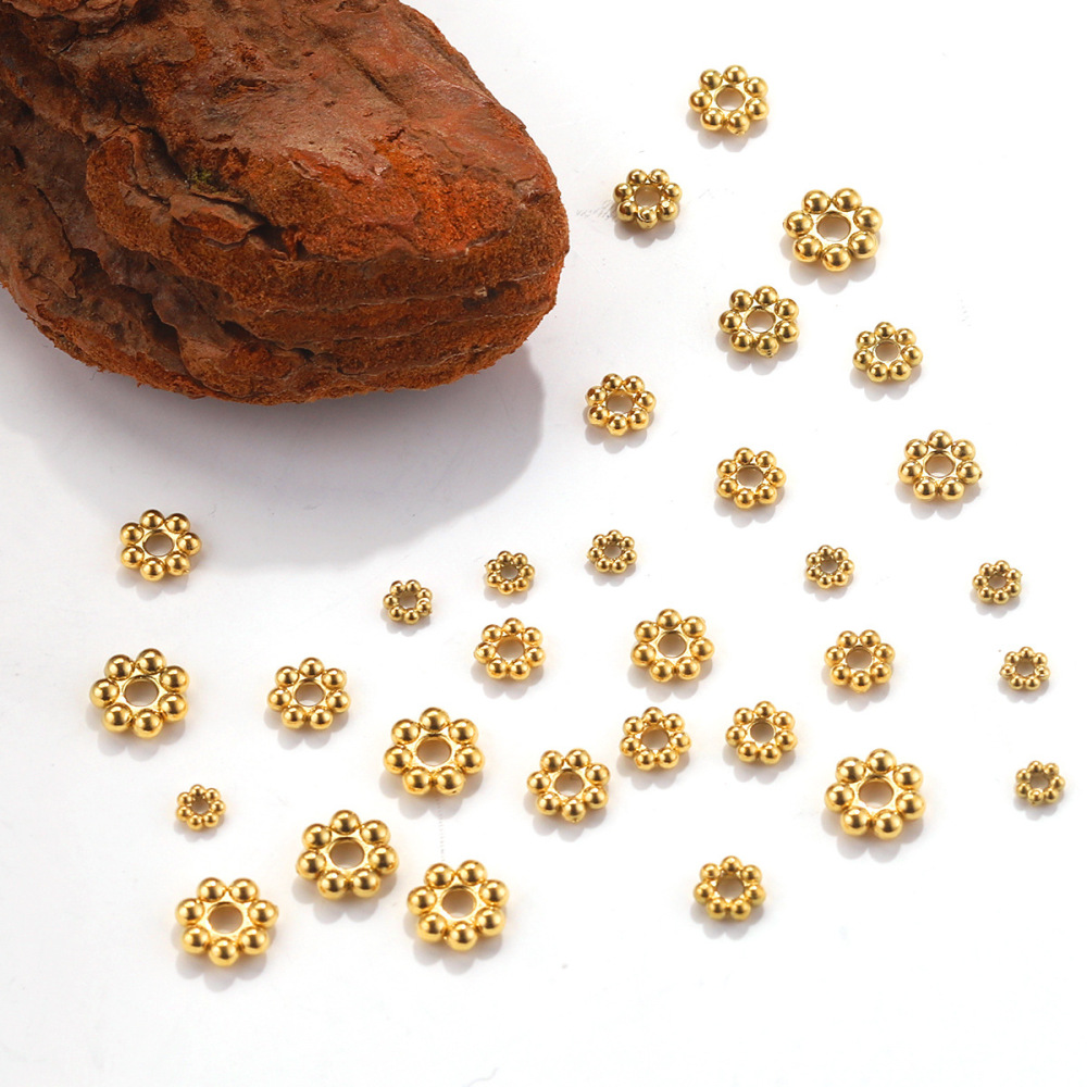 100 pcs/bag Stainless Steel Snowflake Spacers DIY Accessories