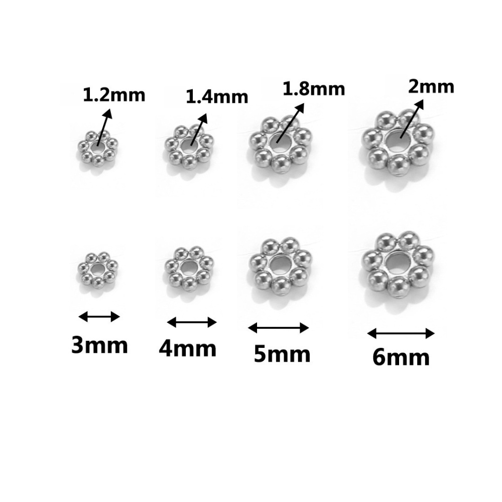 100 pcs/bag Stainless Steel Snowflake Spacers DIY Accessories