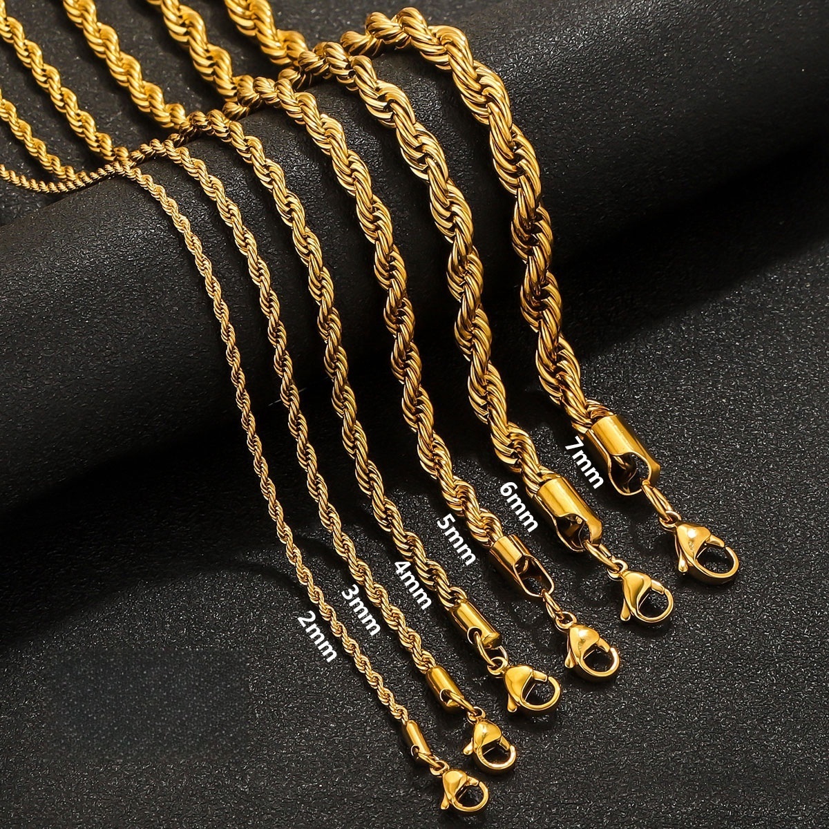 10 pcs/bag Stainless Steel Twisted Necklace Chains, DIY Accessories