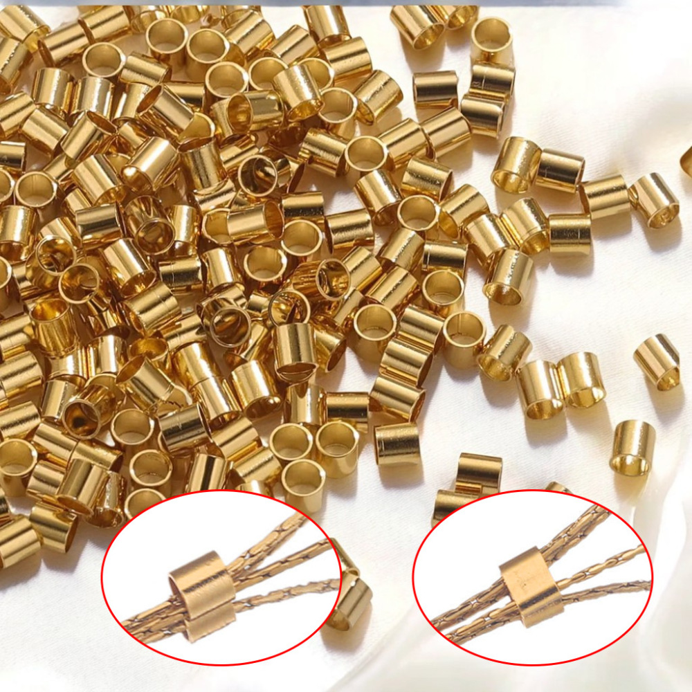 1000 pcs/bag Stainless Steel Positioning Tube Crimp End Beads DIY Accessories