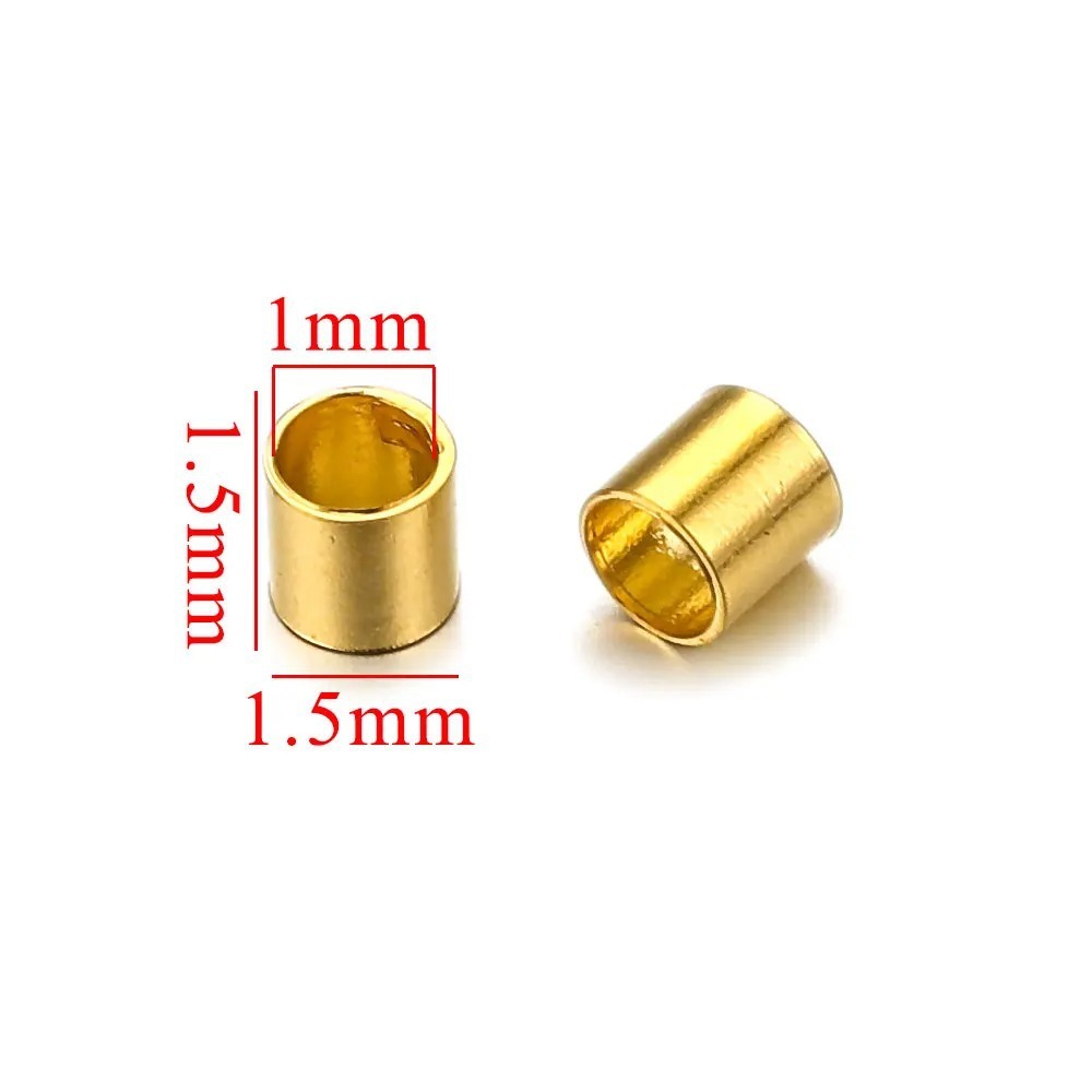 1000 pcs/bag Stainless Steel Positioning Tube Crimp End Beads DIY Accessories