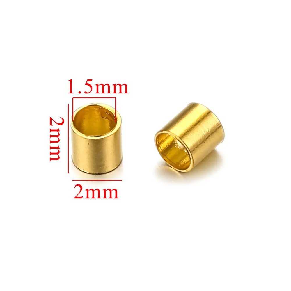 1000 pcs/bag Stainless Steel Positioning Tube Crimp End Beads DIY Accessories