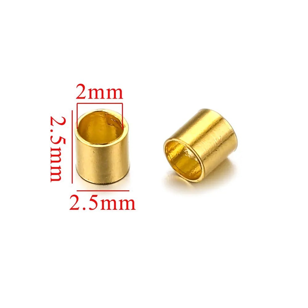 1000 pcs/bag Stainless Steel Positioning Tube Crimp End Beads DIY Accessories