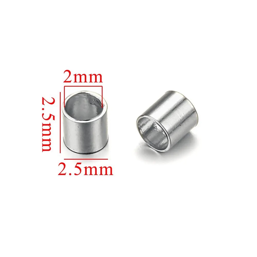 1000 pcs/bag Stainless Steel Positioning Tube Crimp End Beads DIY Accessories