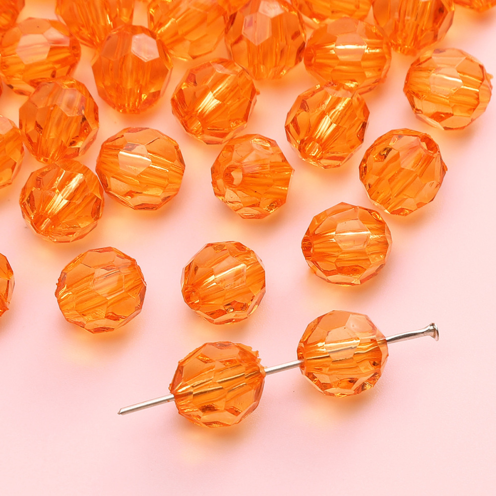 400g/bag Round Faceted Acrylic Beads for DIY Beading