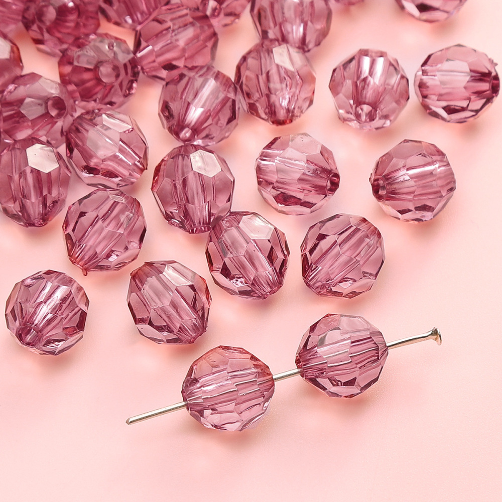 400g/bag Round Faceted Acrylic Beads for DIY Beading
