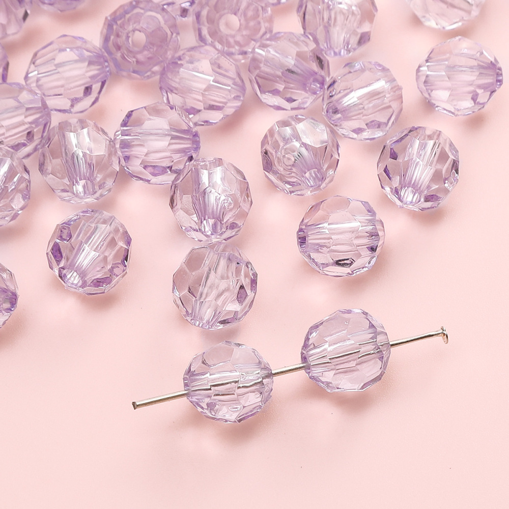 400g/bag Round Faceted Acrylic Beads for DIY Beading