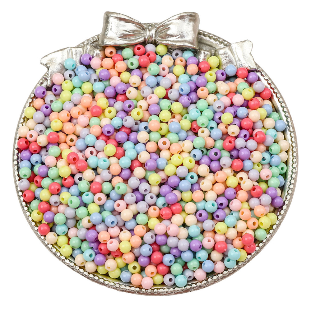 5000 pcs/bag 4mm solid color acrylic round beads for DIY beading