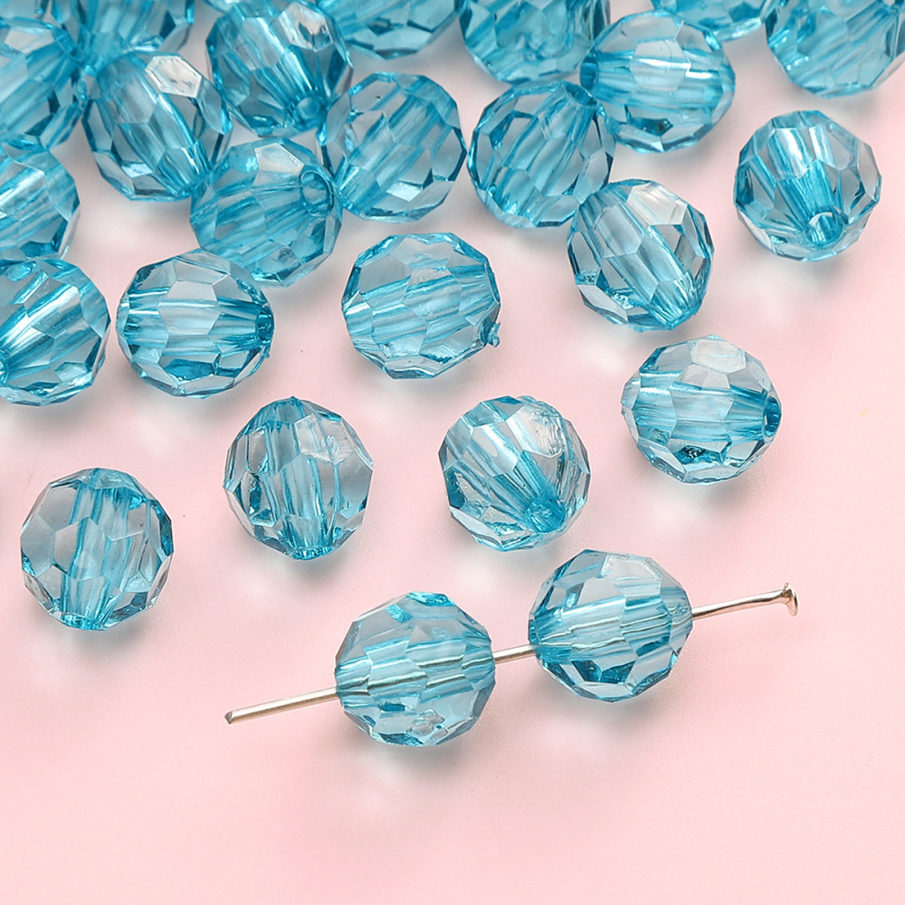 400g/bag Round Faceted Acrylic Beads for DIY Beading