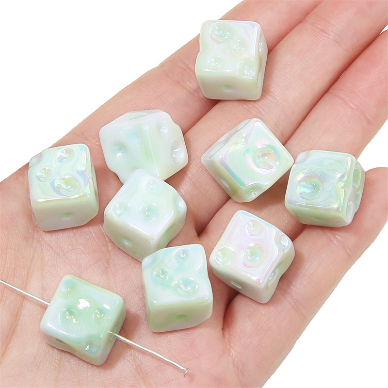 100 pcs/bag Acrylic Colored Cheese Cube Beads DIY