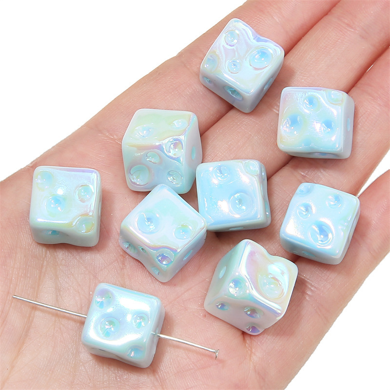 100 pcs/bag Acrylic Colored Cheese Cube Beads DIY